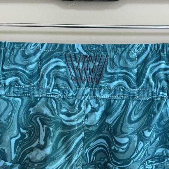 Mark Weldon Total Eclipse Swim Trunk in Teal Blue Green, size L - Picture 4 of 8